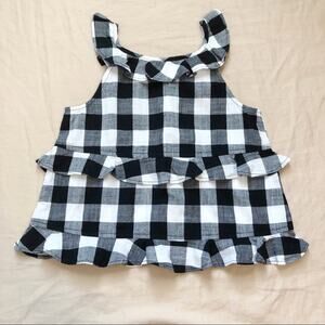 NWT J. Crew Crewcuts Black and White Gingham Top Size 5